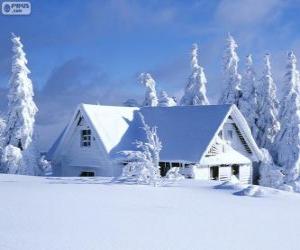 Puzzle Χιονισμένο σπίτι